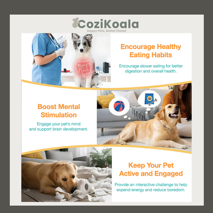 CoziKoala™ Pawzzle Mate – Interactive slow feeder that fights boredom