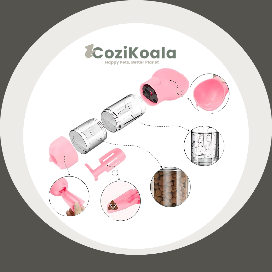 CoziKoala™ PawPack 4 in 1 Water Bottle | The Ultimate Water Bottle for While Walking Your Dog!